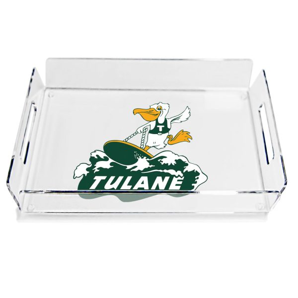 Tulane Green Wave - Vintage Tulane Wave Logo Decorative Serving Tray Sale