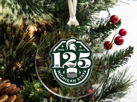 Michigan State Spartans - Michigan State 125th Year of Football Bag Tag & Ornament Hot on Sale