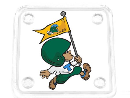 Tulane Green Wave - Vintage Tulane Football Logo Drink Coaster For Sale