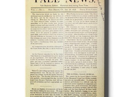 Yale Bulldogs - Vintage Yale News 1st Edition January 28, 1878 Supply