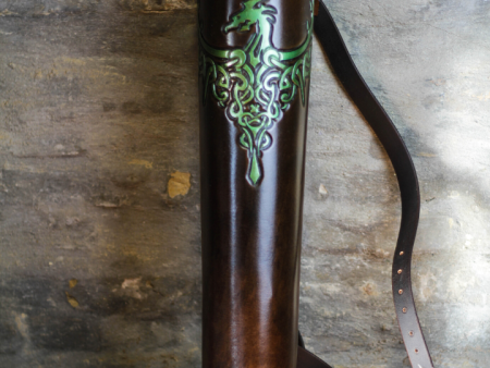 BACK QUIVER WITH CELTIC WYVERN   DRAGON DESIGN Discount