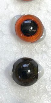 2 pr - Solid Glass Eyes on wire with white sclera sides. Several Sizes and Colors Supply