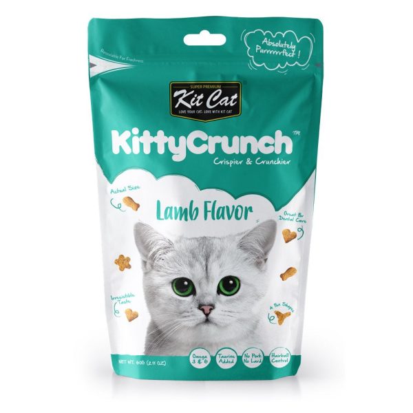 5 FOR $14: Kit Cat KittyCrunch Lamb Flavor Cat Treats 60g Discount