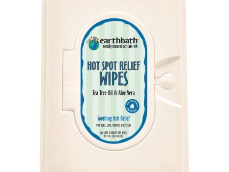 Earthbath Hot Spot Relief Wipes (Tea Tree Oil & Aloe Vera) For Pets 100pc Online Hot Sale