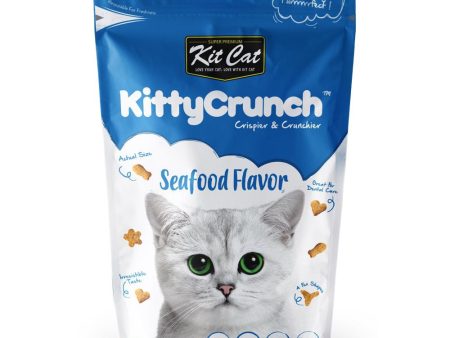 5 FOR $14: Kit Cat KittyCrunch Seafood Flavor Cat Treats 60g Supply